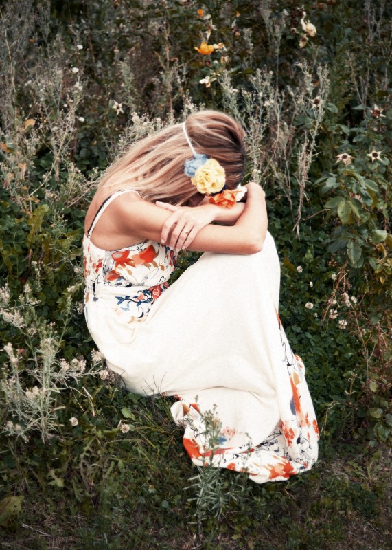 Diademita y vestido de flores!!